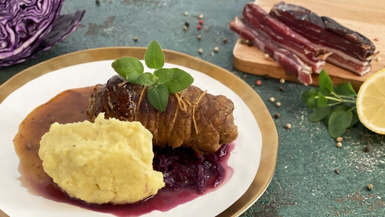 Rezept Rinderroulade Mit Rotkraut Rezepte Ard Buffet Tv