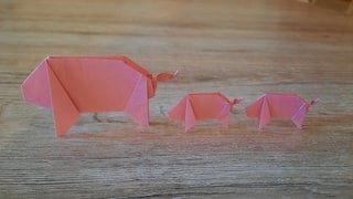 Origami-Glücksschweinchen