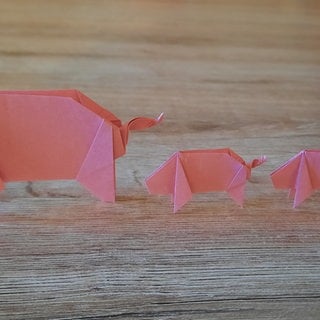 Origami-Glücksschweinchen