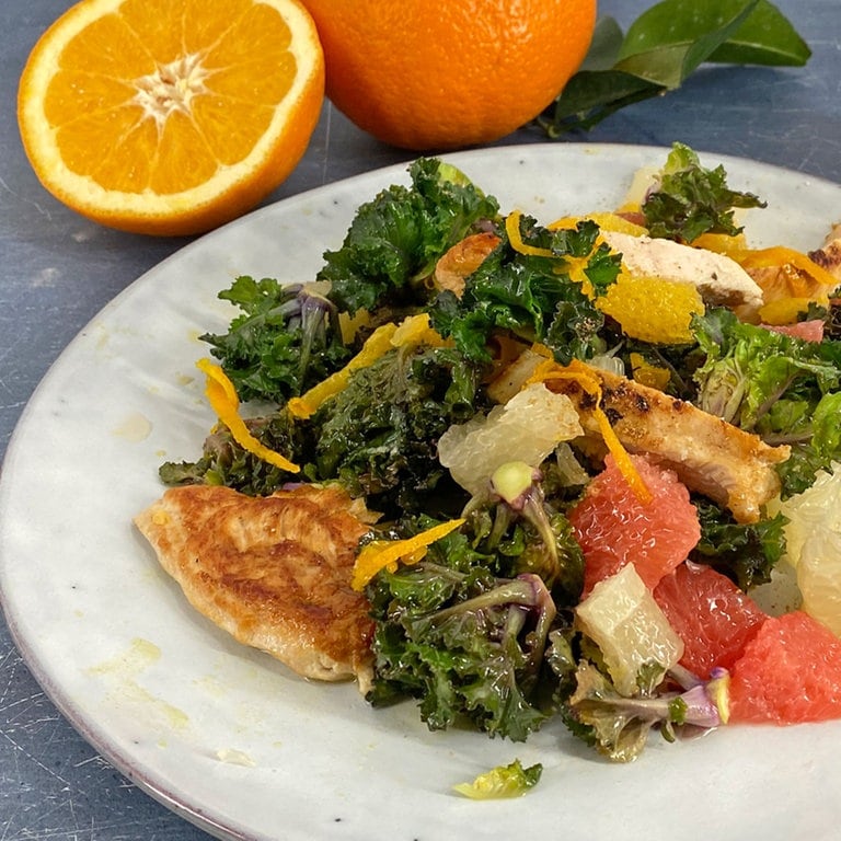 Salat von Kohlröschen mit Zitrusfrüchten und Hähnchenbrust - Rezepte ...