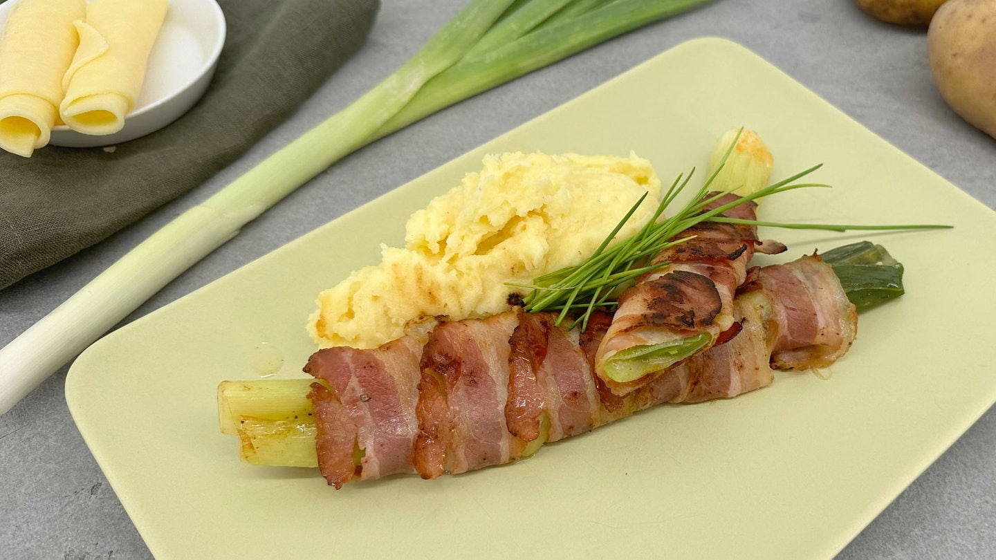 Rezept: Gefüllter Lauch mit Speck - Rezepte - ARD-Buffet - TV