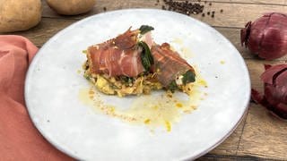 Hähnchen-Saltimbocca mit Bratkartoffelstampf