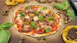 Kartoffelpizza mit Thunfisch