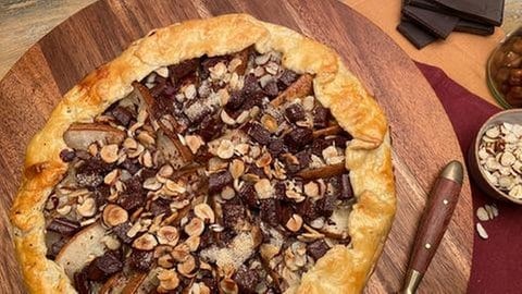 Birnen-Schokoladen-Tarte rustique