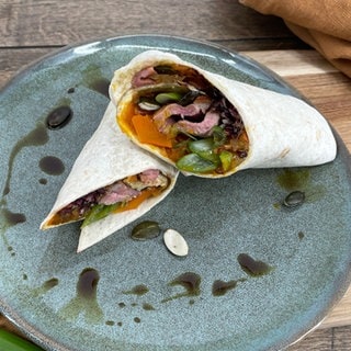 Wraps mit Entenbrust, Radicchio und Kürbissalsa 