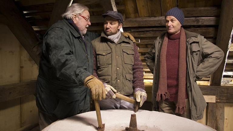 Hermann, Niki und Karl in der alten Mühle