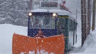 Schneeräumung auf der Tramway du Mont-Blanc