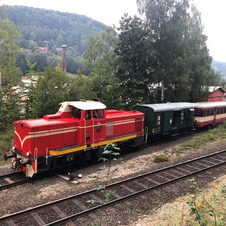 Zwischen Tanvald und Harrachov verkehren zu besonderen Anlässen Sonderzüge mit Zahnradloks aus den 1960er Jahren. Unterwegs weicht der historische Zug dann aus, um den Regel- und Gegenverkehr durchzulassen.