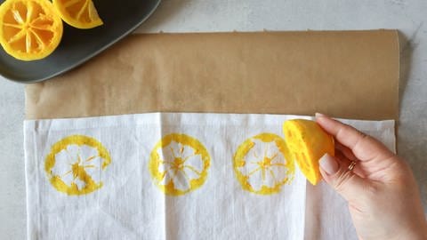 Stempel mit Zitronen