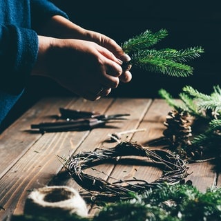 Materialien für Weihnachtsschmuck