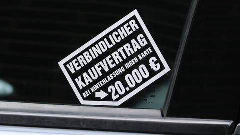 Schild für Gebrauchtwagen - Kauf und Verkauf