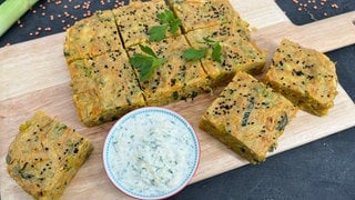 Lauchkuchen mit Joghurt und Grieß