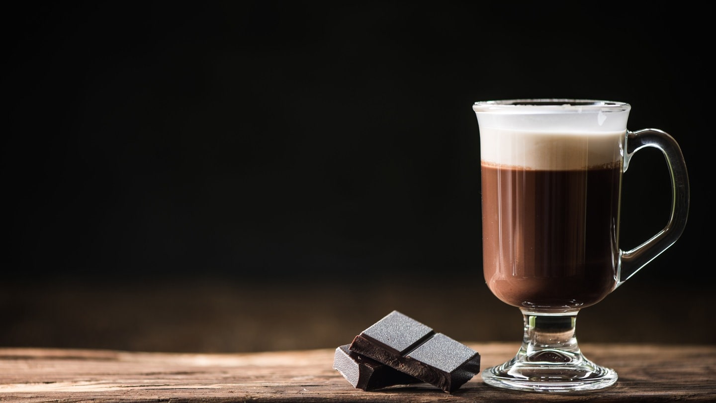 Heiße Schokolade im Glas