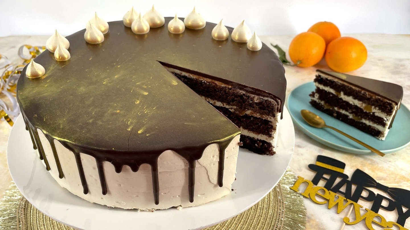 Orangen-Buttercreme-Torte mit Mascarpone und Sekt