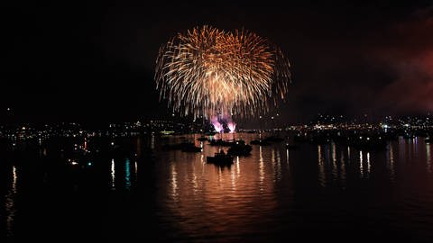 Feuerwerk über dem Bodensee