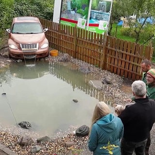 Lass die Profis ran: Ein Gartenteich aus einer Karosserie