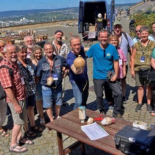 Martin Seidler und die Teilnehmenden am Erlebnistag Rhein in Flammen