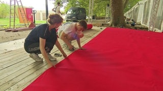 Aufbau beim Festival des deutschen Films in Ludwigshafen