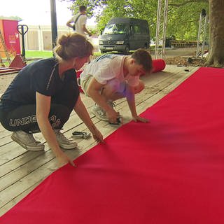 Aufbau beim Festival des deutschen Films in Ludwigshafen