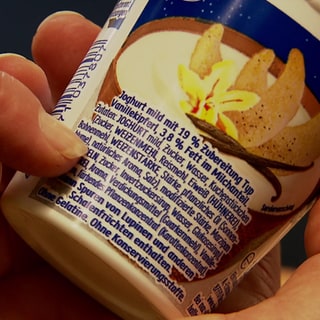 Liste der Inhaltsstoffe in aromatisiertem Joghurt