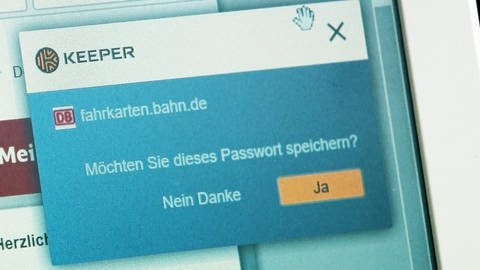 Passwort-Abfrage auf einer Seite der Deutschen Bahn.