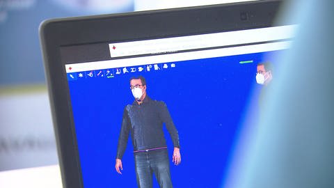 Laptop, Screenshot mit Kleider-Avatar