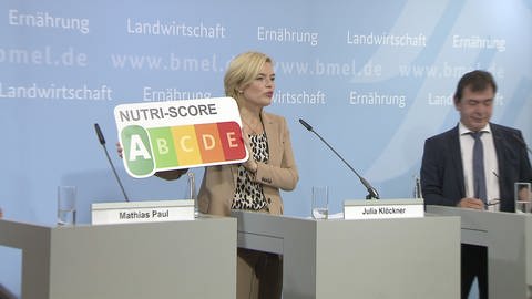Landwirtschaftsministerin Juli Klöckner präsentiert die Lebensmittelkennzeeichnung Nutri-Score