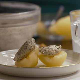 Kastanien-Mousse mit Birne