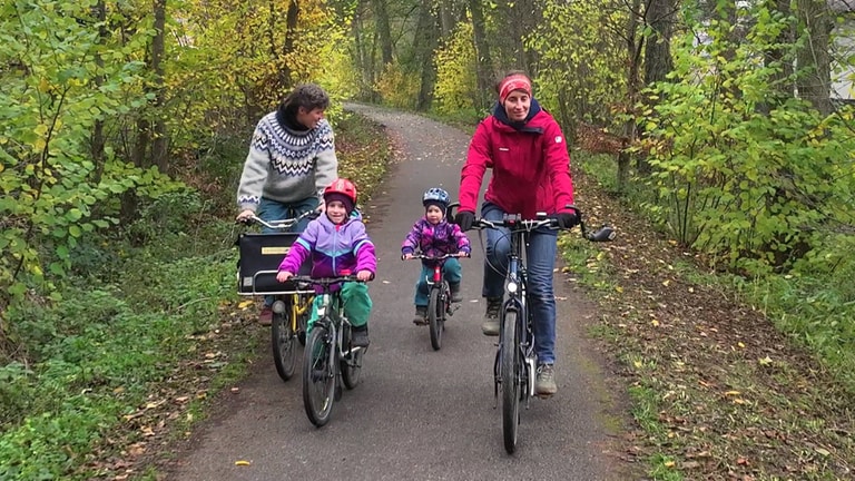 Familie Hilgert auf dem Schinderhannes-Radweg