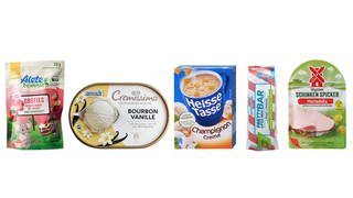Diese fünf Lebensmittelprodukte hat die Verbraucherorganisation Foodwatch für ihren Negativpreis Goldener Windbeutel nominiert