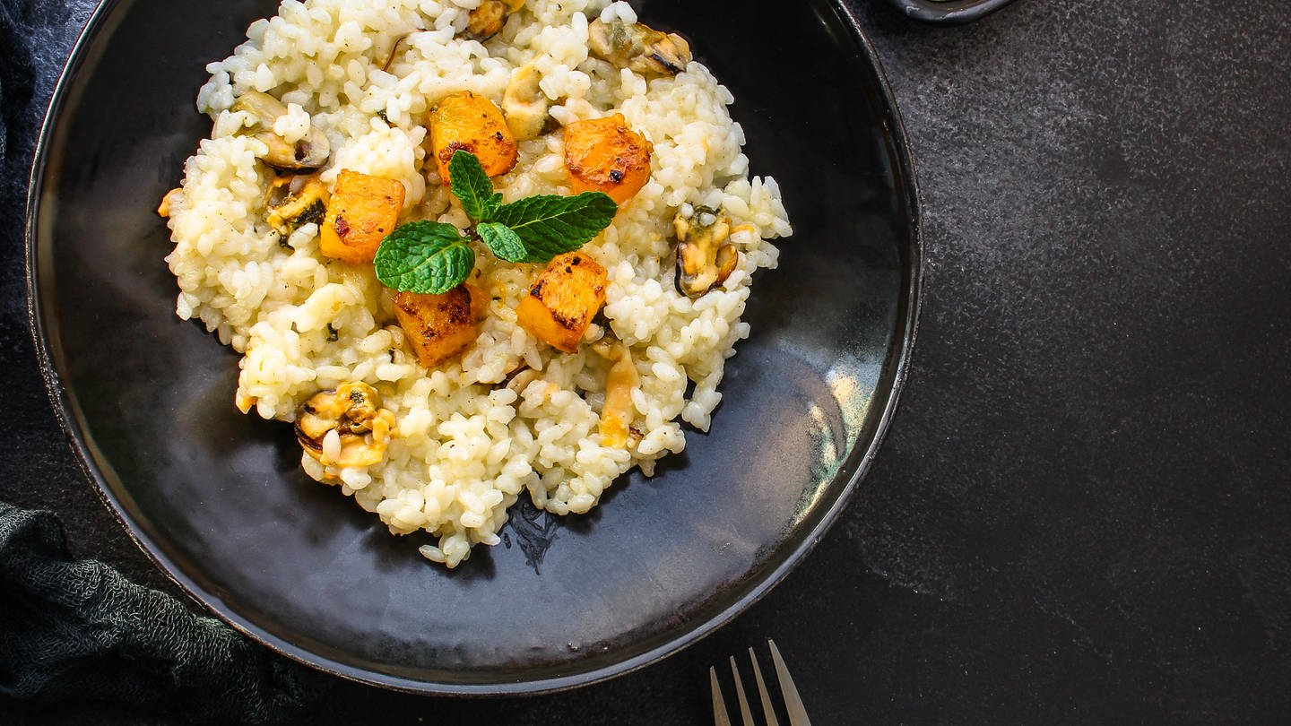 Risotto mit Kürbis aus dem Backofen