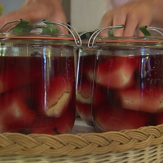 Birnen in Rotwein